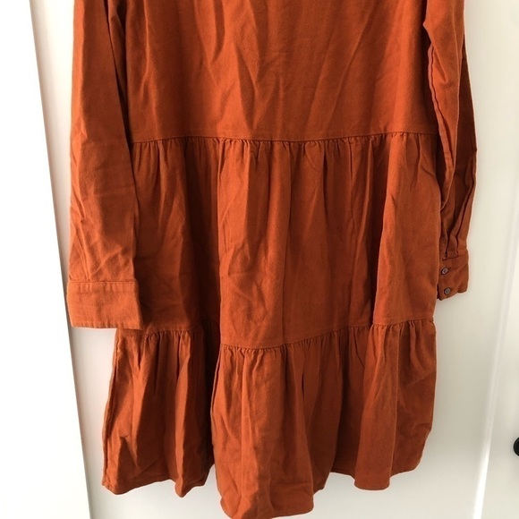 Madewell Flannel Fall Brown Nutmeg Rust Mini Dress M - Picture 12 of 12